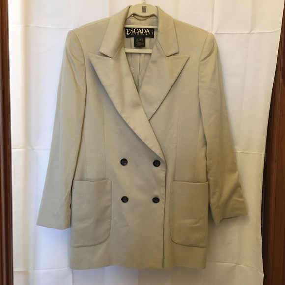 Escada Beige Cashmere Blend Blazer 8 M - Picture 2 of 7